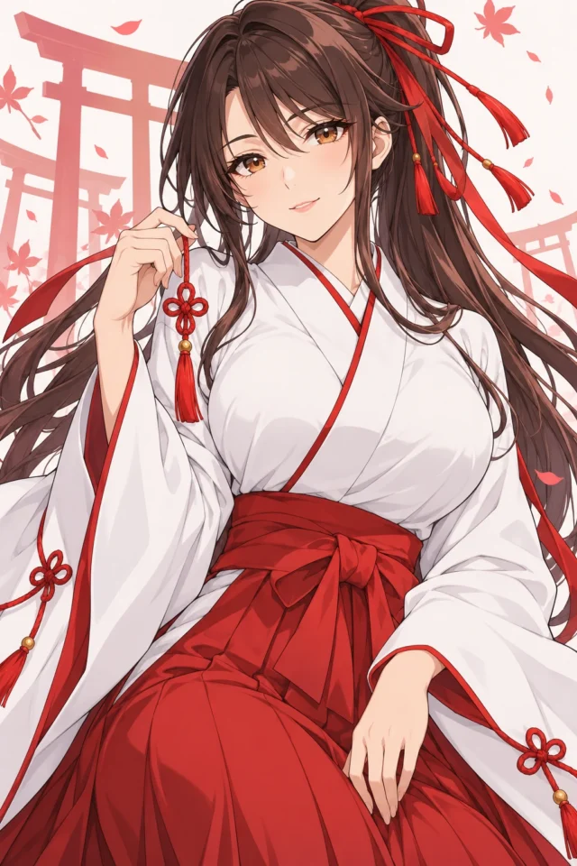 Akari, an original anime shrine guardian character