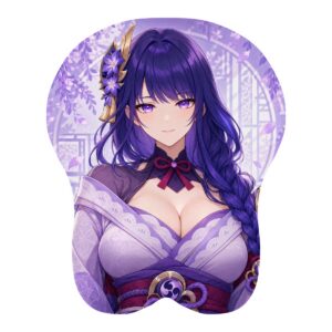 Raiden Shogun Quiet Eternity 3D Mousepad — front digital preview, Small Standard shape