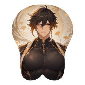 Zhongli Liyue Gentleman 3D Mousepad — front digital preview, Small Chest shape