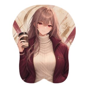 Rapi Off-duty Coffee 3D Mousepad — front digital preview, Small Standard shape