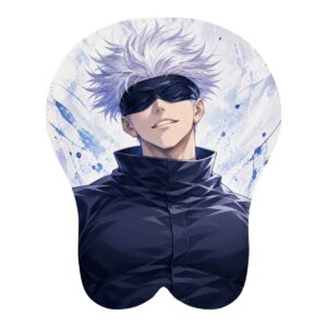 Satoru Gojo Limitless Smile 3D Mousepad — front digital preview, Small Chest shape