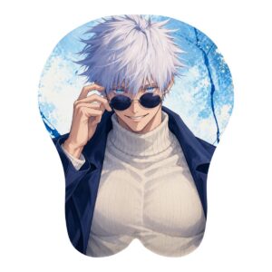 Satoru Gojo City Break 3D Mousepad — front digital preview, Small Chest shape