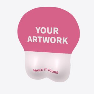Your artwork on a custom 3D wrist-rest mousepad — illustrative preview
