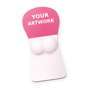 Illustrative full-body custom mousepad with two raised supports and your artwork