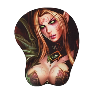 World of Warcraft Sylvanas Windrunner 3D Mousepad-Soft Breast 3D Silicon Mouse Pad Mat Wrist Rest