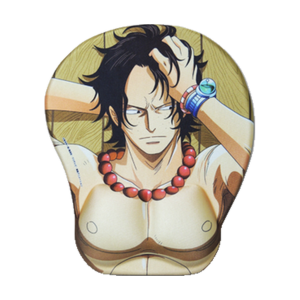 One Piece Portgas D. Ace 3D Mousepad-Soft Breast 3D Silicon Mouse Pad Mat Wrist Rest