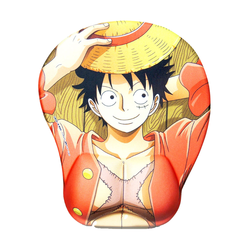 One Piece Monkey D. Luffy 3D Mousepad-Soft Breast 3D Silicon Mouse Pad Mat Wrist Rest