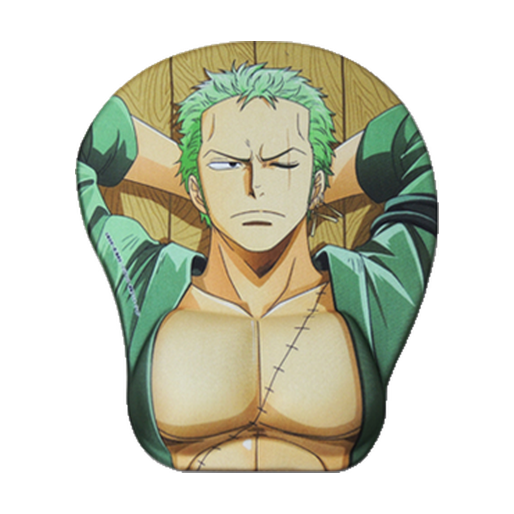 One Piece Roronoa Zoro 3D Mousepad-Soft Breast 3D Silicon Mouse Pad Mat Wrist Rest